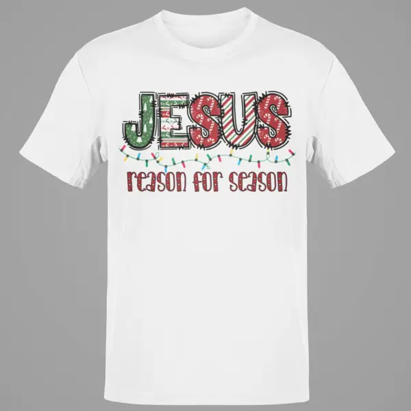 Jesus Reason For Season Festive Colorful Christmas Lights