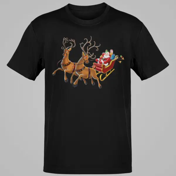 Merry Christmas Santa Sleigh Rudolph Reindeer Happy Holidays