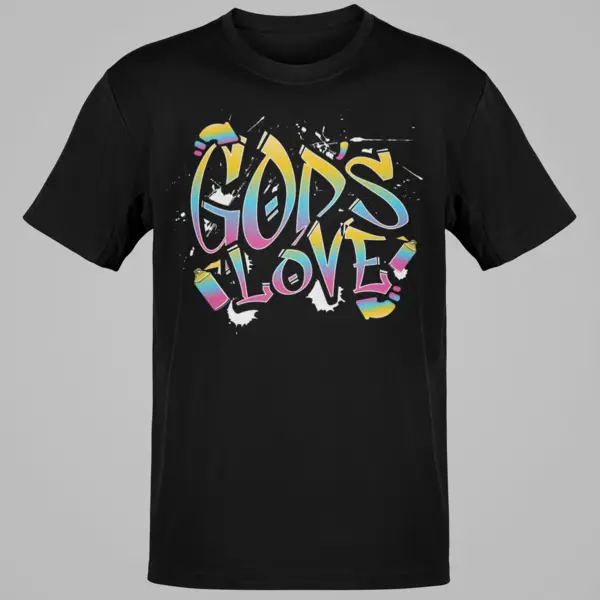 God's Love Graffiti Graphic Colorful Christian Inspirational