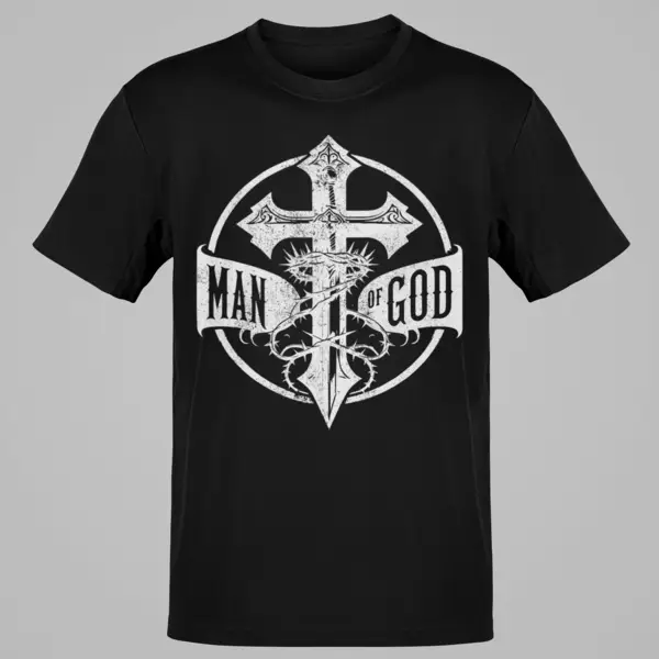 Man Of God With Thorn Woven Cross Men's Christian Religious