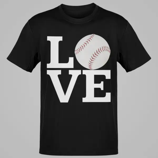 Love Baseball Design Tee for Fans and Players