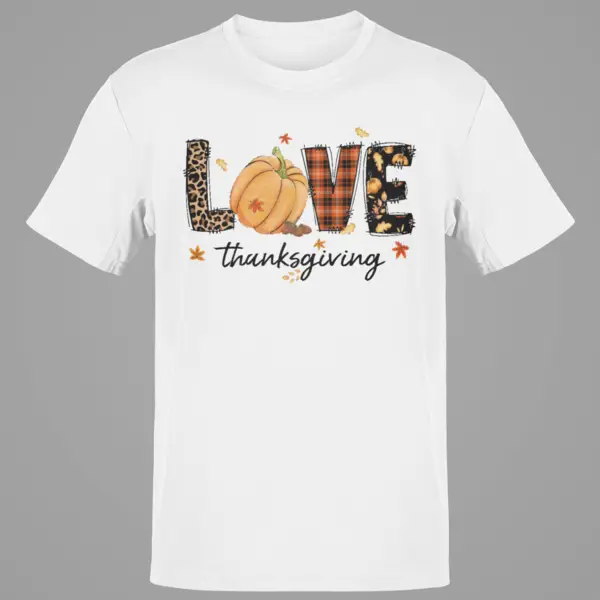 Love Fall Pumpkin Leopard Plaid Autumn Design