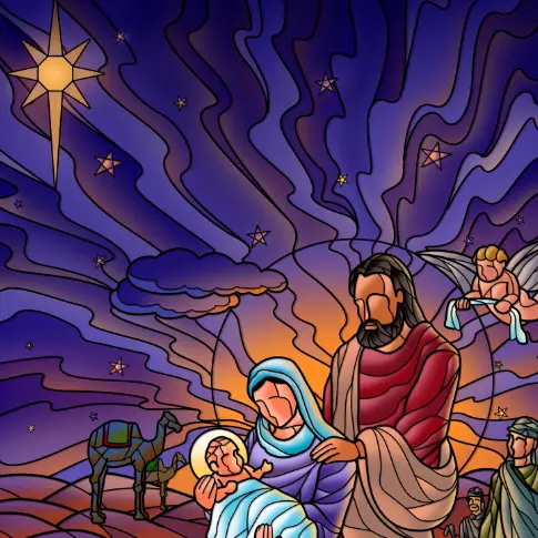 Nativity Scene Christian Holiday Art for Christmas Lovers