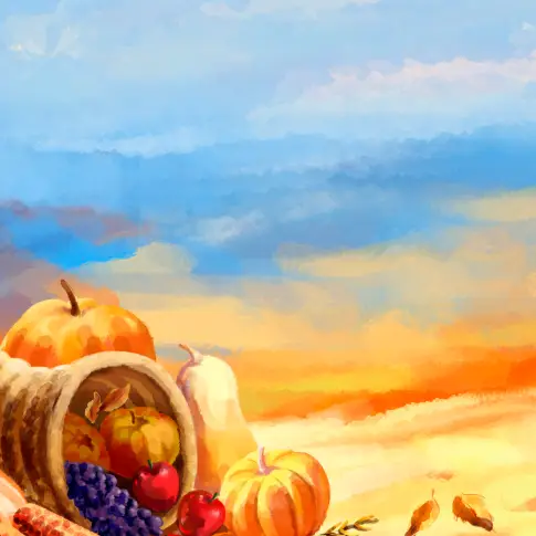 Autumn Cornucopia Harvest Festival Happy Thanksgiving Art