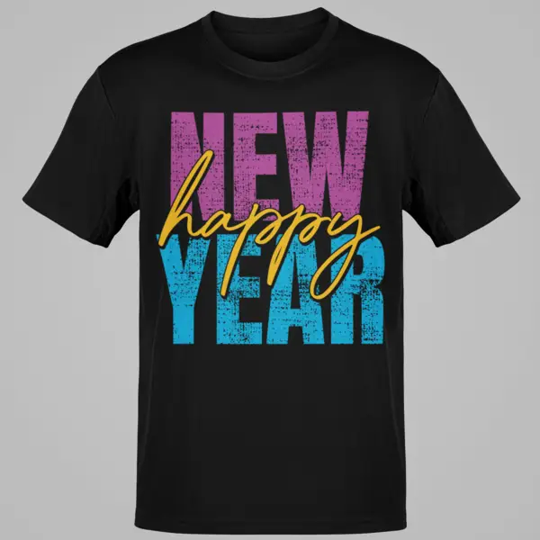 Happy New Year Colorful Celebration Tee Party Top