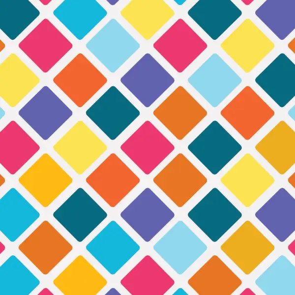 contrasting colorful pastel tiles