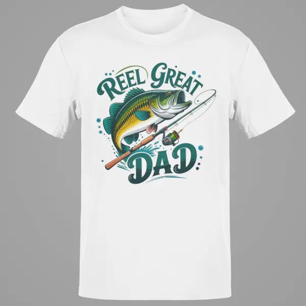 Fun Colorful Reel Great Dad Fishing Design For Fathers Day